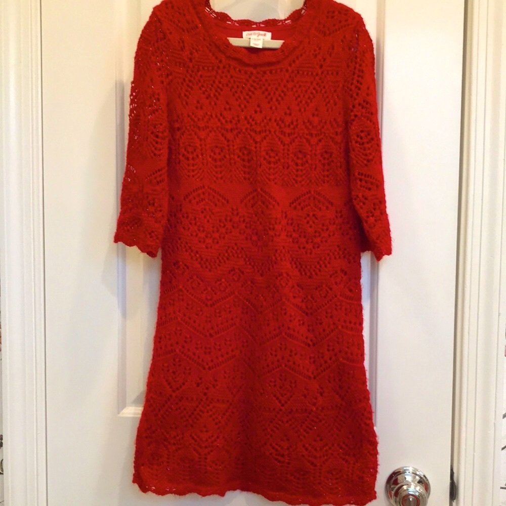 Cat&Jack crochet girls sweater dress, size 6/6X. LIKE NEW!